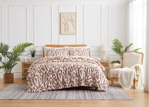 Southshore Fine Living, Inc. Juego de funda de edredón Cali King de gran tamaño, funda de edredón de color rojo óxido, ropa de cama de microfibra 29