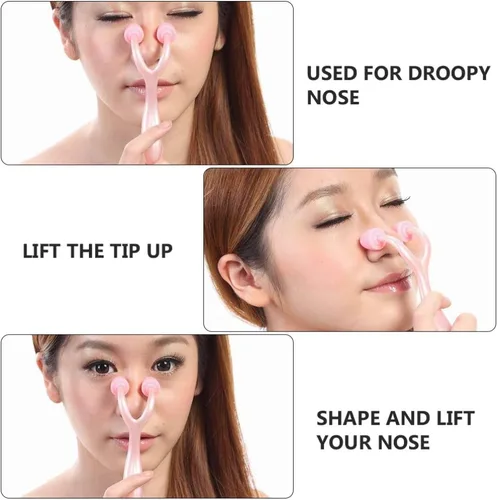 Miniatura 4 de 2 unids masajeador de rodillo facial de silicona para enderezar la nariz corrector anti-envejecimiento piel apriete herramienta de belleza para spa