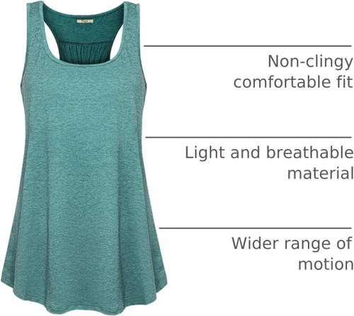Miniatura 27 de Cestyle - Camiseta sin mangas para mujer, cuello redondo, corte holgado, para entrenamiento