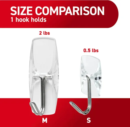 Miniatura 5 de Command Ganchos pequeños de alambre transparente, 40 ganchos de pared y 48 tiras, para colgar sin daños con adhesivo, ideal para colgar