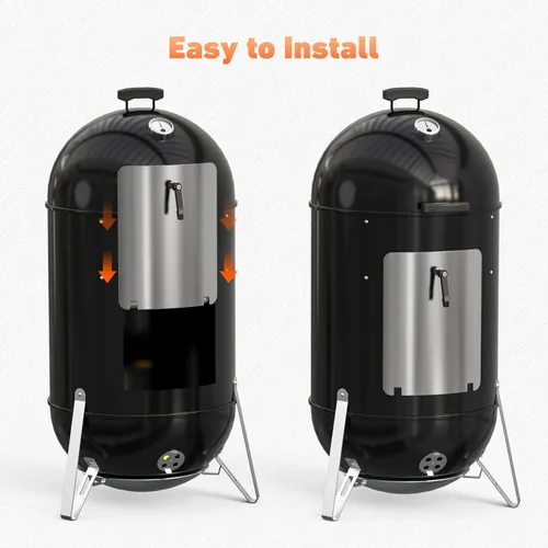 Miniatura 7 de onlyfire Conjunto de puerta de acero inoxidable para Weber de 18 pulgadas WSM para ahumador de carbón, pieza de repuesto de puerta de acceso