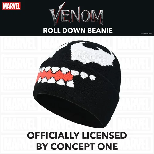 Miniatura 4 de Concept One Venom Intarsia - Gorro con puños enrollables, color negro, talla única, Negro