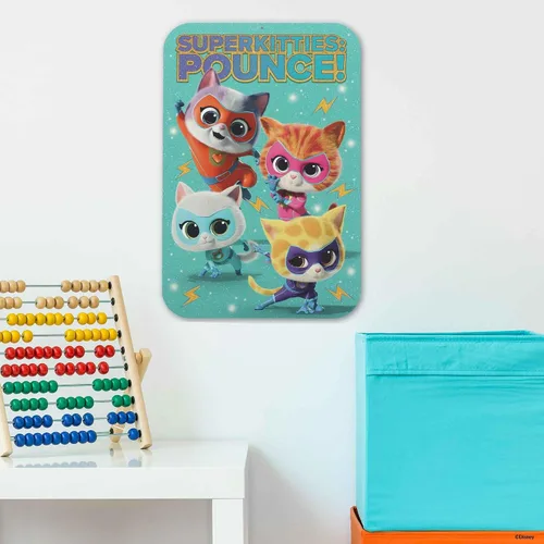 Miniatura 5 de Disney Super Kitties - Letrero de metal con diseño de gatitos para decoración de pared para dormitorio de niños o sala