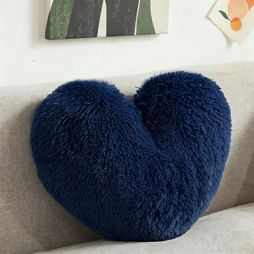 Miniatura 15 de MorroMorn Almohadas de Pelo Esponjoso en Forma de Corazón, Almohadas Decorativas Peludas para Sofá, Cama, Decoración Linda de Habitación