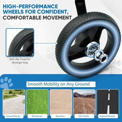 Miniatura 6 de Silla de ruedas para perros para patas traseras, carrito para silla de ruedas para perros, sillas de ruedas para perros y gatos con patas traseras