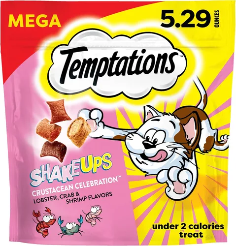 Temptations MixUps & ShakeUps bocadillos crujientes y blandos para gatos, 5-6.3 onzas.