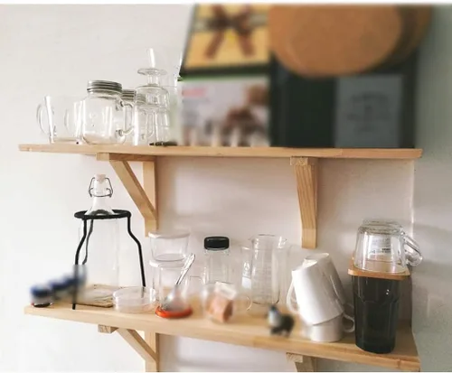 Miniatura 7 de Soportes para estante de madera de pino maciza oculta para montaje en pared, soportes flotantes para estanterías, cocina, sala de estar, decoración