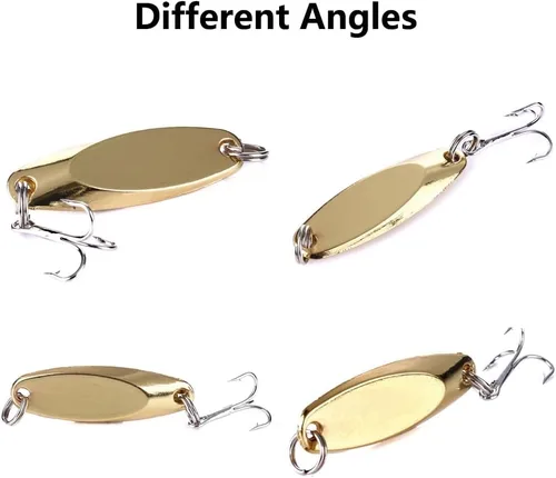 Miniatura 4 de SagaSave Paquete de 5 cucharas de pesca, cucharas de pesca, cucharas de metal duro, señuelos con ganchos agudos para pesca en agua salada y agua
