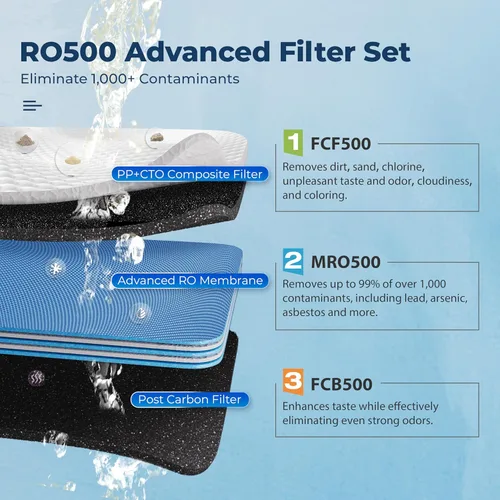 Miniatura 4 de iSpring RO500-BN, Sistema de filtro de agua por ósmosis inversa sin tanque, certificado NSF, 500 GPD de flujo rápido, grifo de níquel cepillado