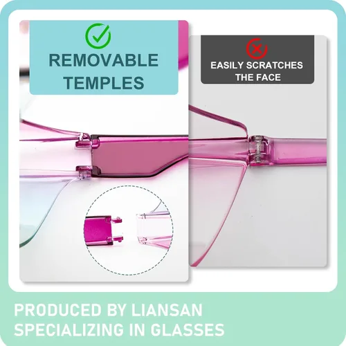 Miniatura 4 de LianSan Gafas de seguridad sobre anteojos para mujer, gafas antivaho que se ajustan sobre las gafas para certificación ANSI Z87.1 Gris claro