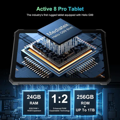 Miniatura 6 de Blackview Tablet resistente de 2.4k 10.36 pulgadas, Android 15 22000mAh Octa-core Tablet, 24GB (8+16) RAM+256GB ROM+1TB Expand, 48MP+16MP Cámara