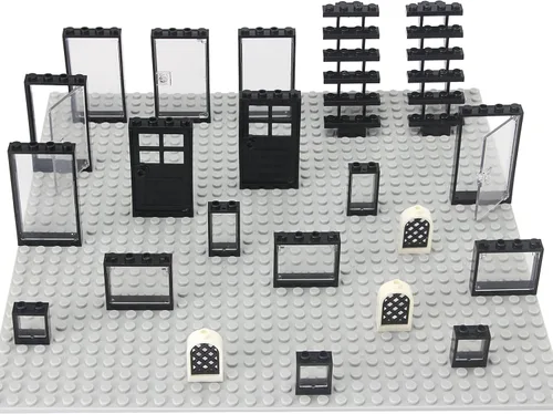Miniatura 4 de Set de Ventanas y Puertas para Interior Decoración Accesorios Kit de Bloques de Construcción MOC 118 Piezas y Partes Compatibles con Principales