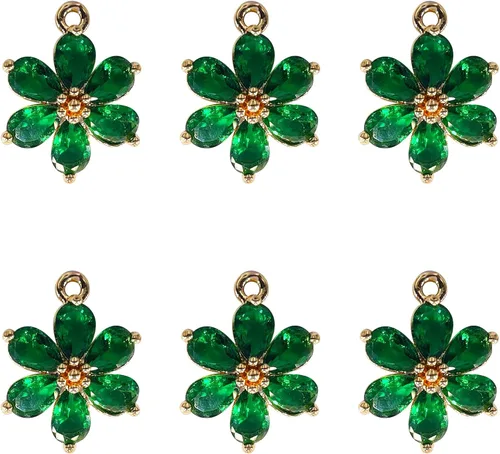 Miniatura 17 de Dijes de latón chapados en oro de circonita de cristal para hacer joyas, pulseras, collares, aretes, colgantes, suministros de manualidades