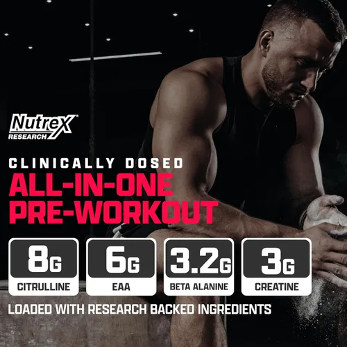 Miniatura 2 de Nutrex Outlift Polvo de Pre-entrenamiento - Pre-entrenamiento Dosificado Clínicamente con Creatina, Citrulina y EAAs - Ponche de Frutas de Sabor