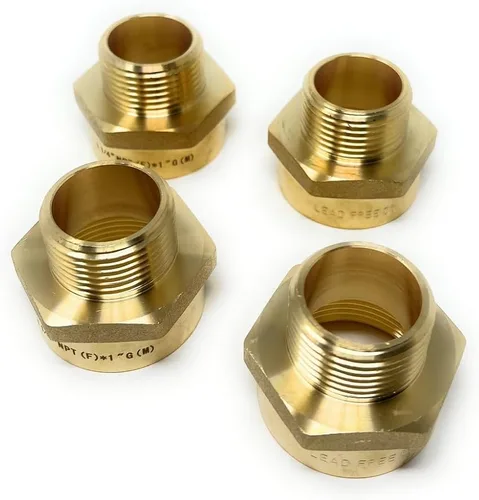 Miniatura 34 de Adaptador de latón sin plomo Cascada, rosca G británica BSPP macho a NPT hembra (1" x 1" (1 pieza))