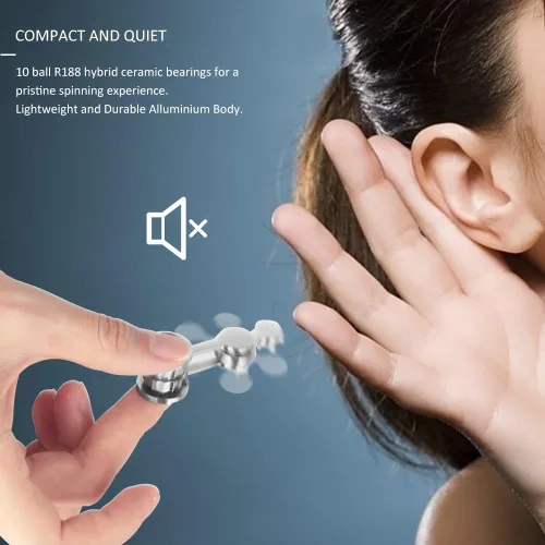 Miniatura 5 de Fidget Spinner, juguete ultra duradero de metal inoxidable para enfocar, juguete giratorio sensorial para aliviar el estrés, aburrimiento y matar