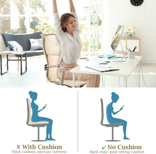 Miniatura 5 de Giantex Cojín de patio copetudo, cojines para silla de respaldo alto para exteriores, 4.5 pulgadas de grosor, con 4 lazos de cuerda, cojín