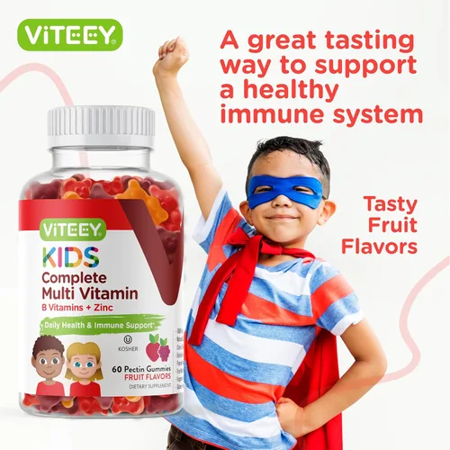 Miniatura 6 de Viteey Gomitas multivitamínicas para niños, vitaminas esenciales diarias completas para niños, ideales para apoyo inmunológico y salud general, 12