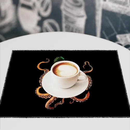 Miniatura 7 de Cephalopod Octopus Placemats Set of 6 Resistant Table Mats Washable Place Mats for Dinner Party Table Decoration