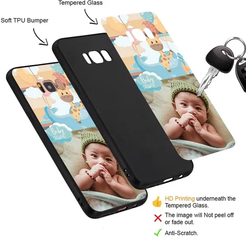 Miniatura 3 de Funda personalizada para Samsung Galaxy S8 Plus, funda personalizada antiarañazos con vidrio templado, funda protectora a prueba de golpes, de TPU