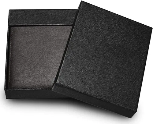 Miniatura 7 de KALMOR Cartera de cuero plegable con bloqueo RFID para hombre con ventana de identificación