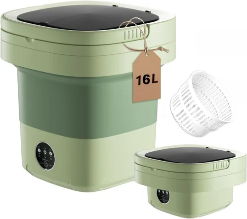 Lavadora portátil, mini lavadora de capacidad mejorada de 16 litros | Limpieza profunda compacta de ropa interior, ropa de bebé, ropa pequeña,