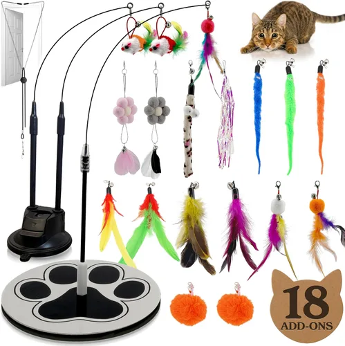 Miniatura 10 de 9 piezas Juguetes interactivos para gatos de interior Juguetes para gatos de interior con ventosa Juguetes para gatos de interior para caza de Base