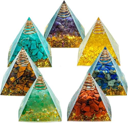 Miniatura 11 de Generador de energía de cristal natural de 2 pulgadas, pirámide de chakras, pirámide, pirámide, herramienta de meditación de yoga, para decoración