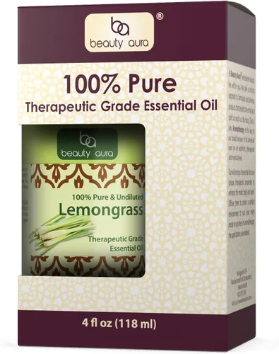 Miniatura 4 de Beauty Aura aceite esencial de citronela * 4 onzas Botella * 100% puro, sin diluir, aceites de grado terapéutico * Ideal para aromaterapia * Gran