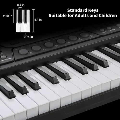 Miniatura 6 de Teclado de piano iluminado para principiantes, adultos, adolescentes, niños, teclado electrónico de música de 61 teclas con modos de enseñanza