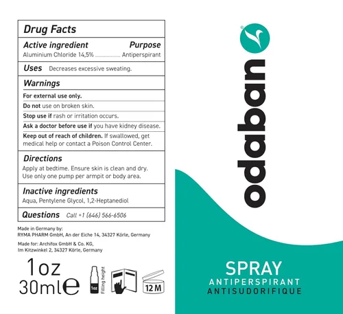 Miniatura 10 de Desodorante antitranspirante odaban, fuerza clínica y protección, desodorante para hombres y mujeres para sudoración escisiva e hiperhidrosis, sin
