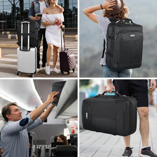 Miniatura 6 de Mochila de mano extra grande de 50 litros aprobada por aerolíneas TSA con 3 cubos de embalaje para mujeres y hombres, mochila de viaje súper grande