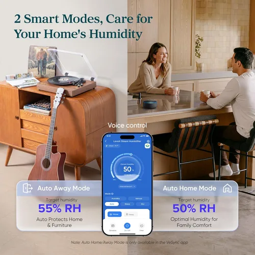Miniatura 20 de LEVOIT Humidificadores evaporativos para dormitorio de bebé, filtros dobles de aire y agua, sensor separado, sin luz azul para luz nocturna de Blanco