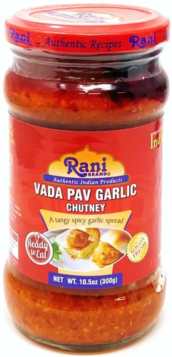 Rani Vada Pav Chutney de ajo y ajo de 10.5 oz (300 g), frasco de vidrio, listo para comer ~ Vegano | Sin gluten | Sin OMG | Origen indio