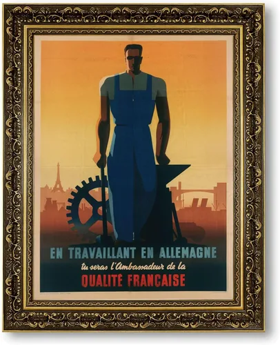 Vintage Framed Industrial Worker Wall Art Canvas Print Oil Paintings Reproduction World Classics Retro Poster Painting Pictures Home Decor Office