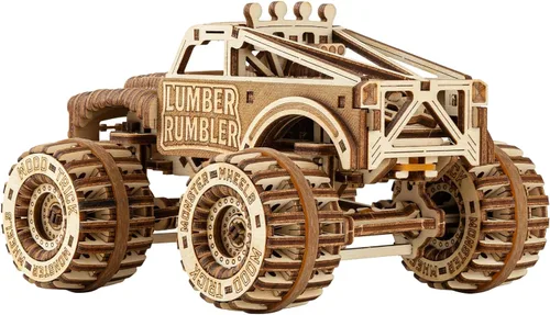 Miniatura 6 de Wood Trick Lumber Rumbler - Rompecabezas de madera 3D para adultos para construir – Paseos de hasta 12 pies – 5.5 x 4.3 pulgadas – Kit de camión