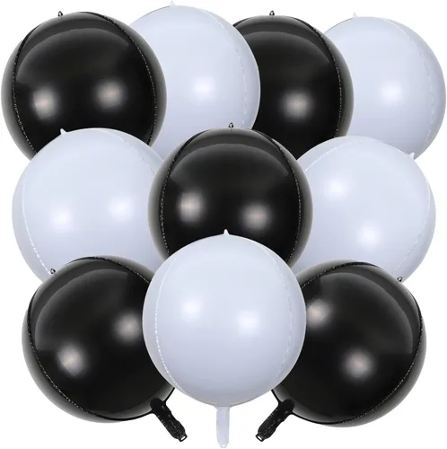 Miniatura 35 de KALOR Globos de papel de aluminio de 22 pulgadas de feliz año nuevo, 10 piezas, globos grandes 4D gigantes redondos de papel de aluminio metálico