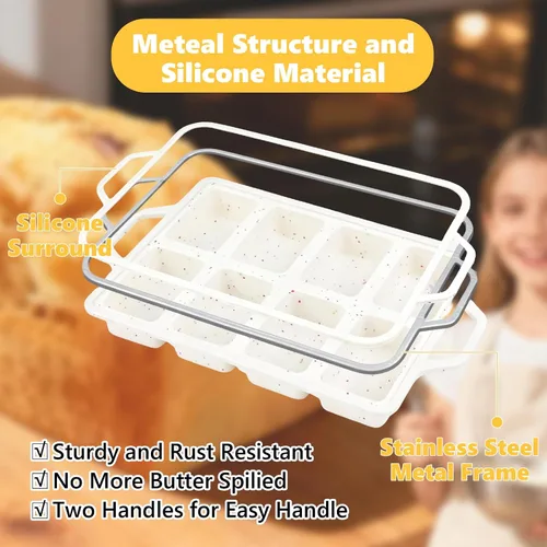 Miniatura 3 de 1 mini moldes de silicona antiadherentes con guantes de marco de metal, 8 moldes para pan de cavidad de tazas, moldes pequeños para hornear, moldes