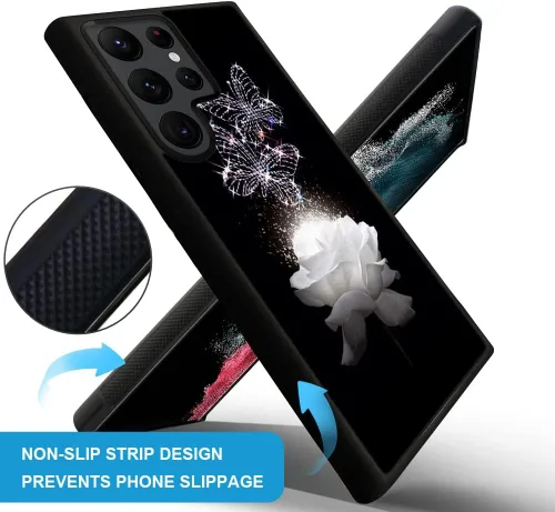 Miniatura 4 de ZHEGAILIAN Funda compatible con Samsung Galaxy S22 Ultra, funda protectora de TPU suave antideslizante a prueba de golpes compatible con Samsung