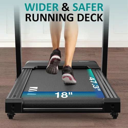 Miniatura 5 de Impremey Caminadora plegable con inclinación de 15 niveles para ejercicio en casa, control inteligente de frecuencia cardíaca para caminar o correr