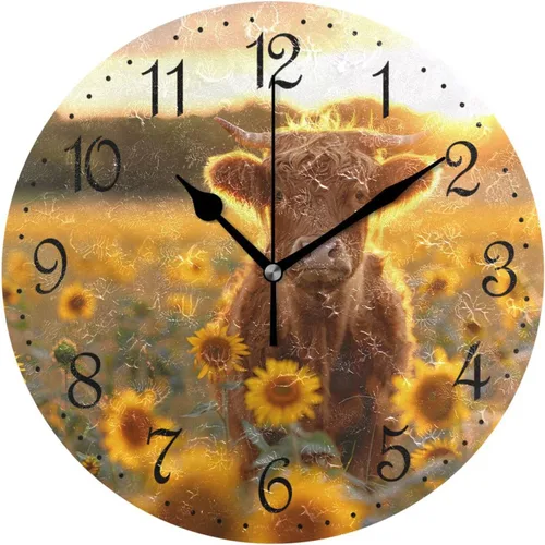 Miniatura 15 de ALAZA Reloj de pared de vaca de granja de 10 pulgadas, funciona con pilas, silencioso, sin tictac, decoración del hogar para cocina, sala de estar