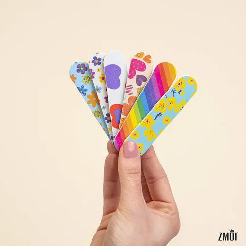 Miniatura 2 de (1 docena) Coloridas limas de uñas femeninas mini Emery Board