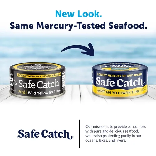 Miniatura 7 de Safe Catch Wild Ahi - Atún de aleta amarilla enlatado, capturado en la naturaleza, con menos mercurio, proteína magra, Omega 3, sin gluten, kosher