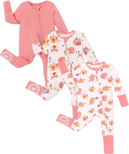 Miniatura 15 de PATPAT Baby Footies - Mameluco de viscosa de bambú para niños y niñas, con cremallera y suela antideslizante, ropa infantil con pies y sin pies