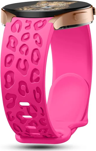 Miniatura 21 de Bandas grabadas sin huecos con diseño de leopardo compatibles con Samsung Galaxy Watch 6/5/4 Band 40mm 44mm, Watch 6 47mm 43mm, 5 Pro 45mm, Watch 4