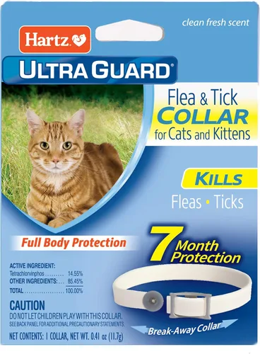 Collar anti pulgas y garrapatas Hartz UltraGuard para gatos y gatitos, 7 meses de protección y prevención contra pulgas y garrapatas, blanco