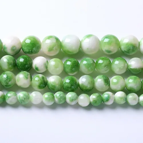 Miniatura 49 de 12MM 31 piezas de cuentas de cloisonné verdes, cuentas sueltas redondas para hacer joyas, pulseras DIY