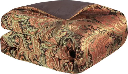 Miniatura 6 de Loom and Mill Juego de edredón jacquard de 9 piezas tamaño Queen, diseño clásico de paisley cama en una bolsa, juego de ropa de cama de damasco