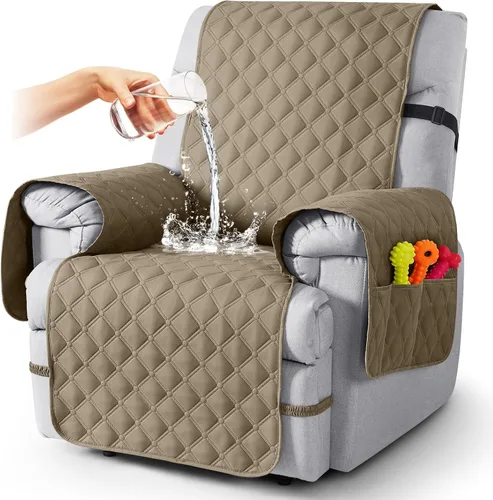 Miniatura 69 de TAOCOCO Fundas reclinables 100% impermeables, con correas para las piernas, funda de sofá reclinable reversible para silla reclinable, protector