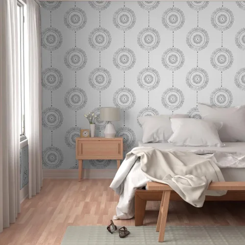 Miniatura 5 de Muestra de papel tapiz extraíble – Boho Geométrico Acuarela Círculos Abstracto Neutral Personalizado pre-pegado Papel pintado por Spoonflower
